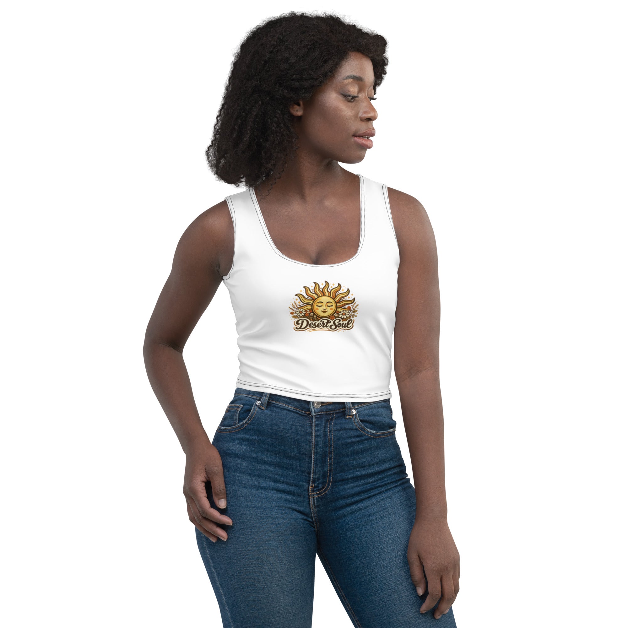 Crop top décolleté sans manches - Soleil du désert - 4