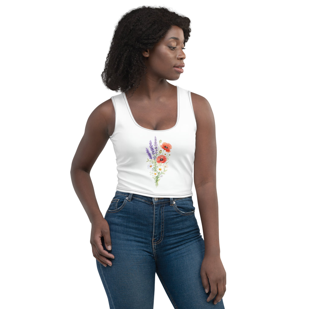 Crop top décolleté sans manches - Féminité florale - 6