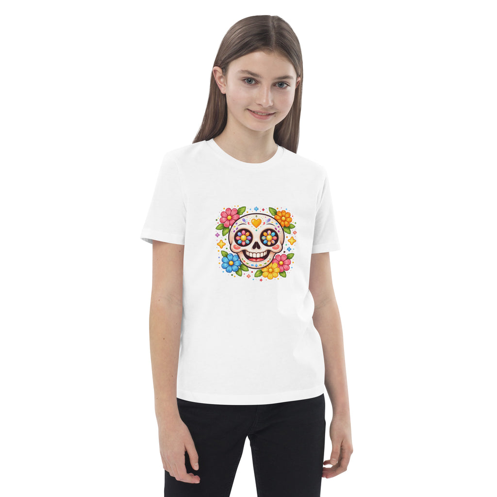 T-shirt fille coton BIO Tête de Mort Mexicaine - 2