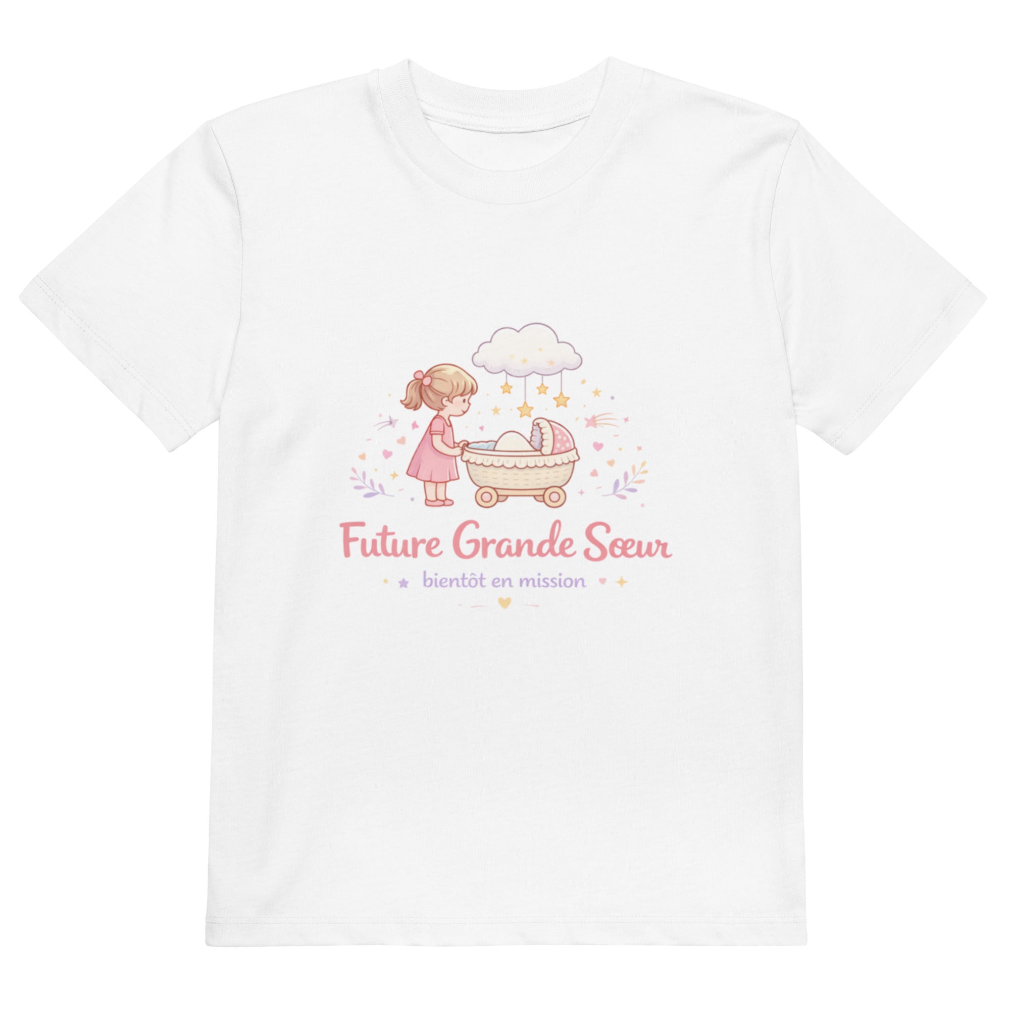 T-shirt enfant coton BIO T-shirt futur grande soeur - 1