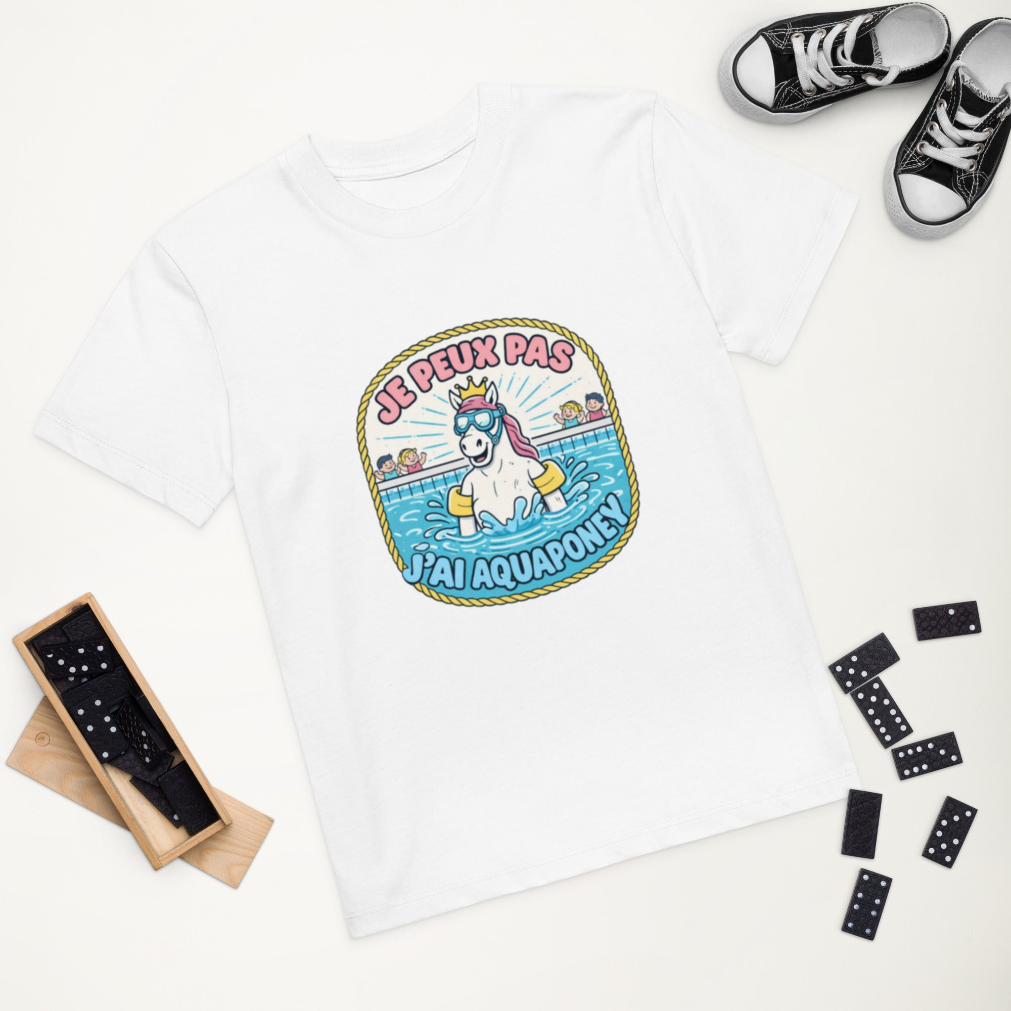 T-shirt enfant coton BIO Je peux pas j'ai aquaponey - 4