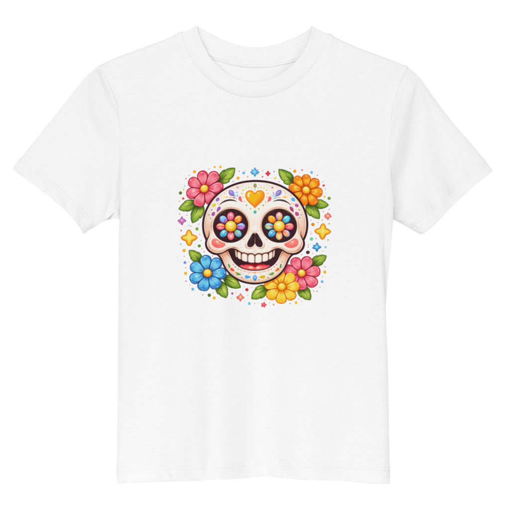T-shirt fille coton BIO Tête de Mort Mexicaine - 4