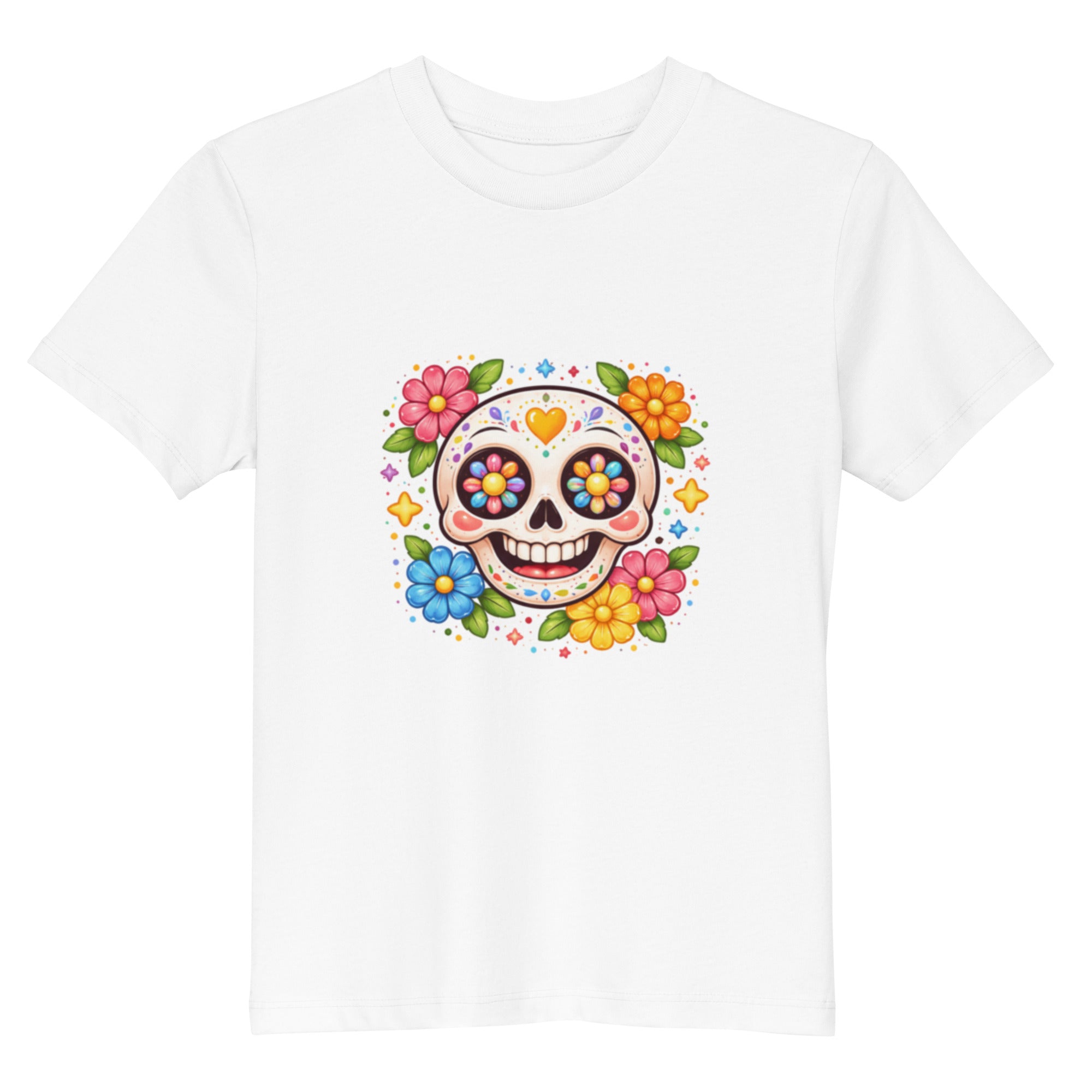 T-shirt fille coton BIO Tête de Mort Mexicaine - 4