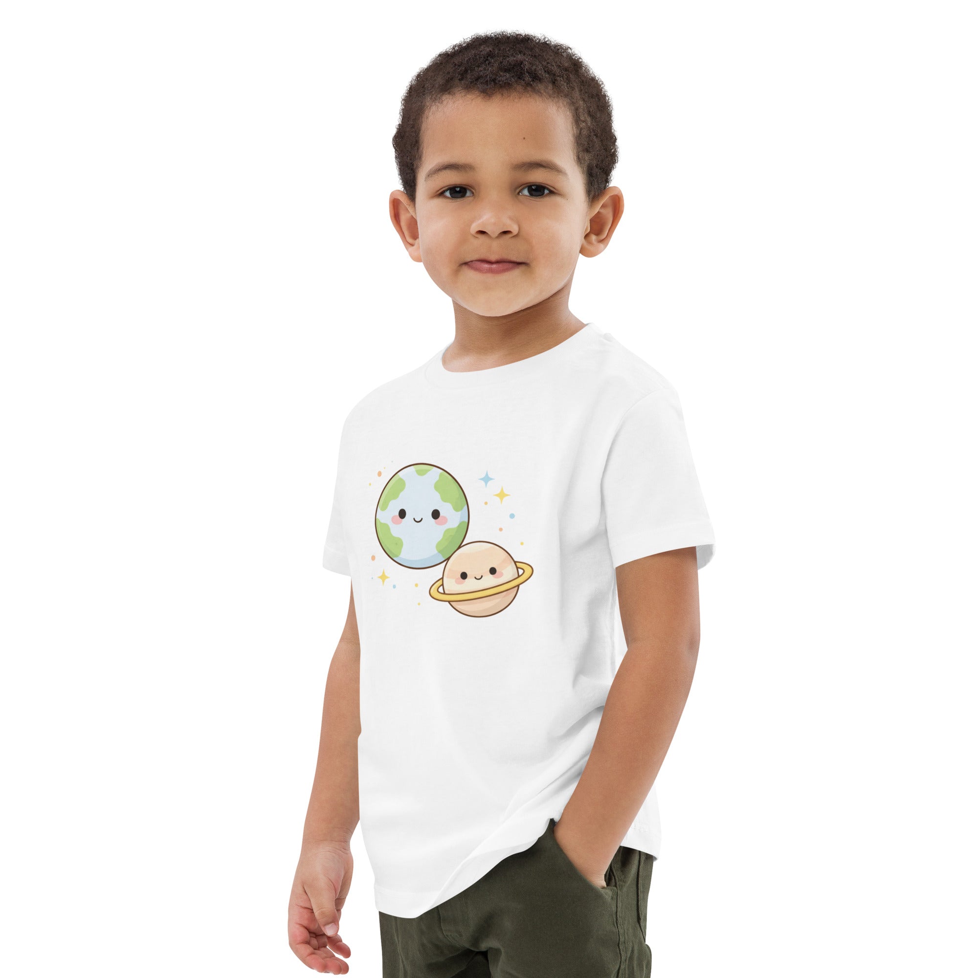 T-shirt enfant coton BIO Space Planet Duo - 3