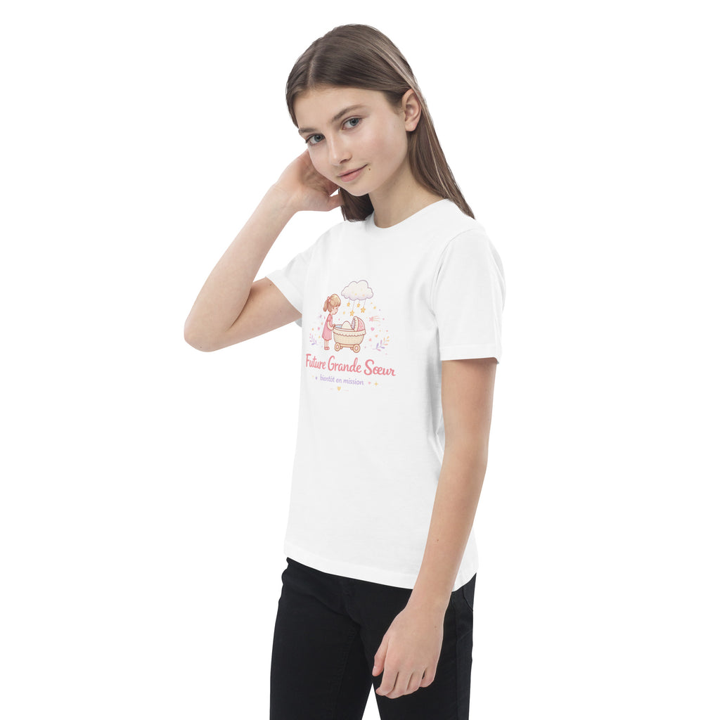 T-shirt enfant coton BIO T-shirt futur grande soeur - 4