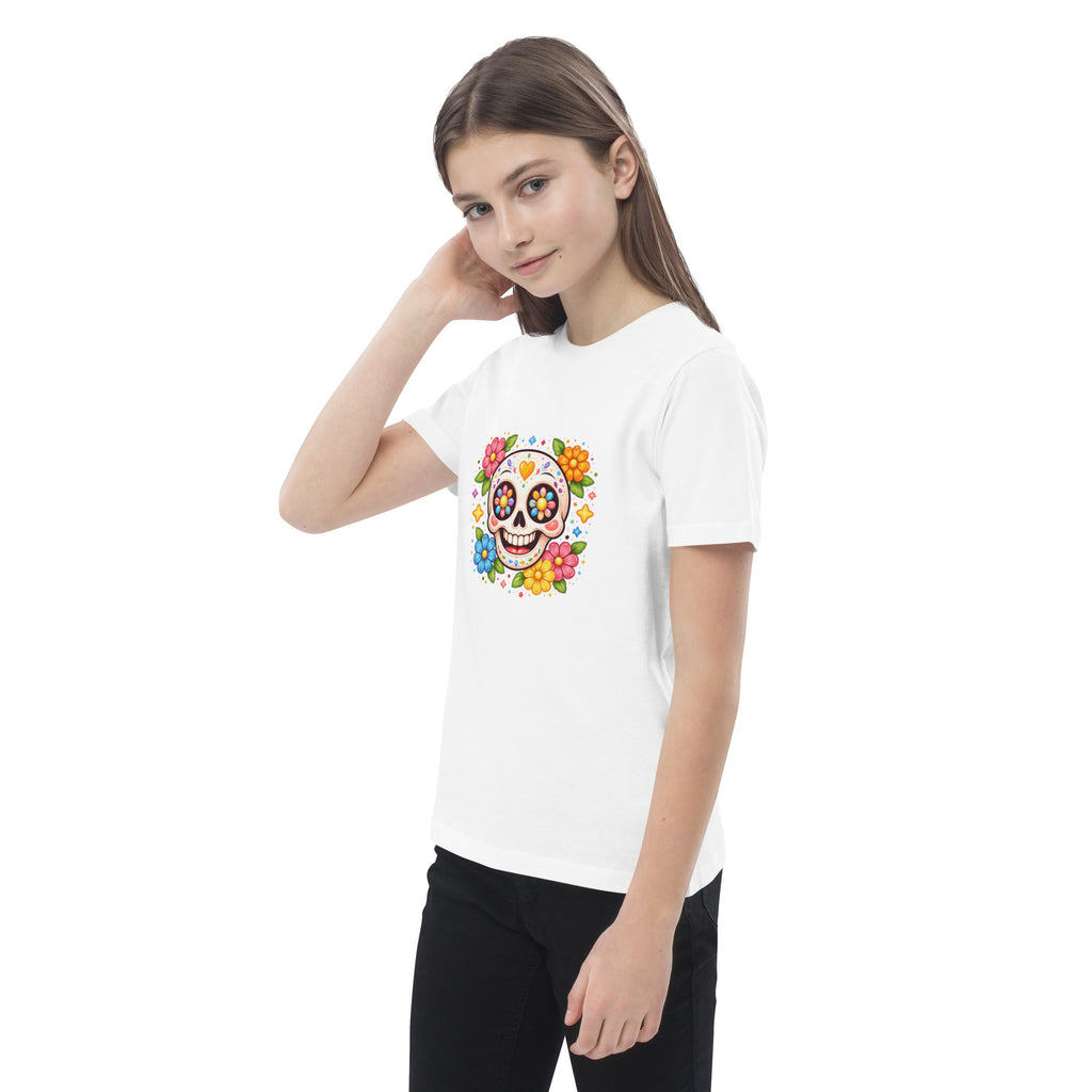 T-shirt fille coton BIO Tête de Mort Mexicaine - 3