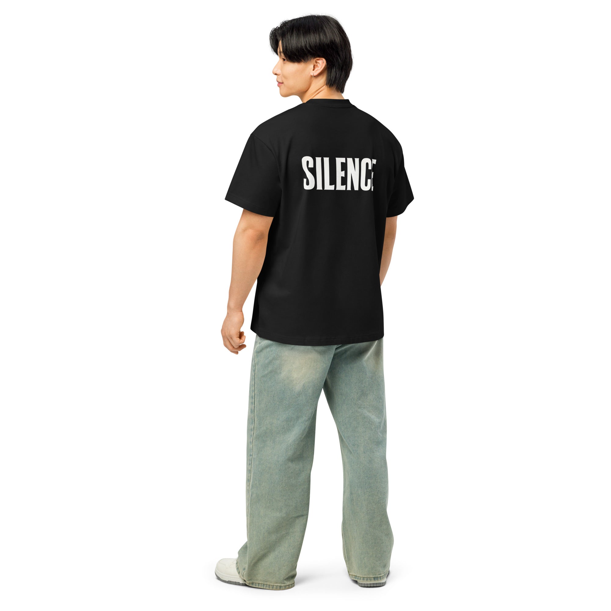T-shirt boxy homme noir silent word - 4