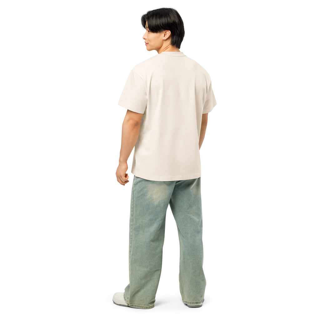 T-shirt boxy homme blanc cassé fake badge - 5