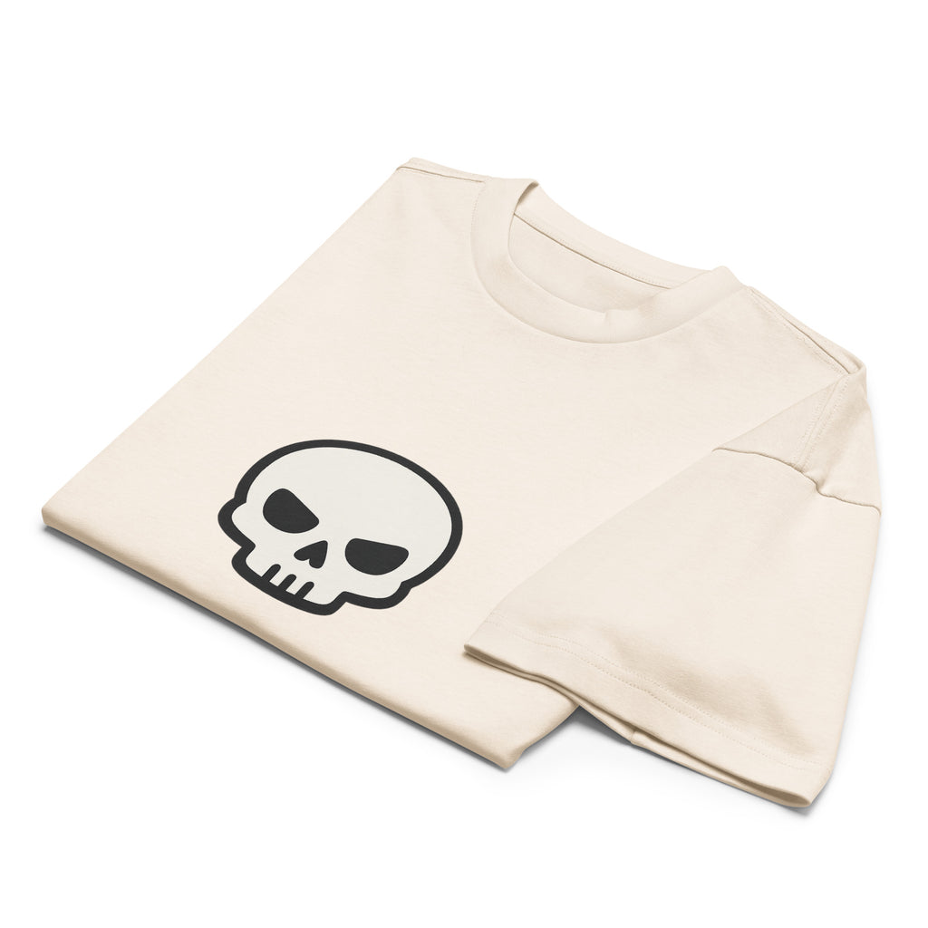 T-shirt boxy homme blanc cassé skate skull - 10