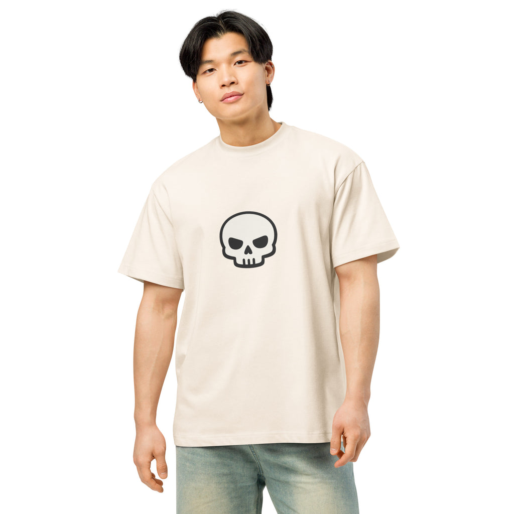 T-shirt boxy homme blanc cassé skate skull - 3
