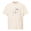 T-shirt boxy homme blanc cassé minimal face - 1