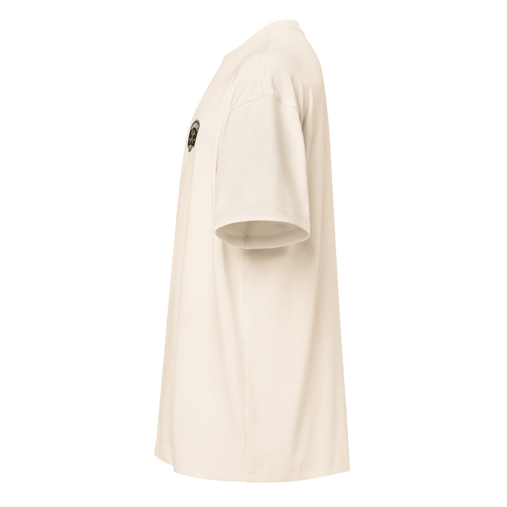 T-shirt boxy homme blanc cassé fake badge - 8