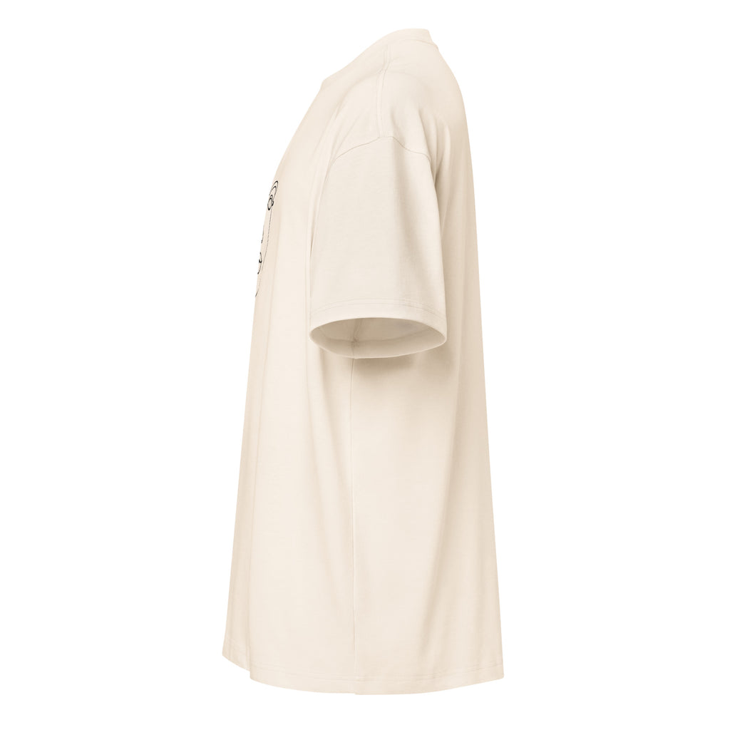 T-shirt boxy homme blanc cassé minimal face - 10