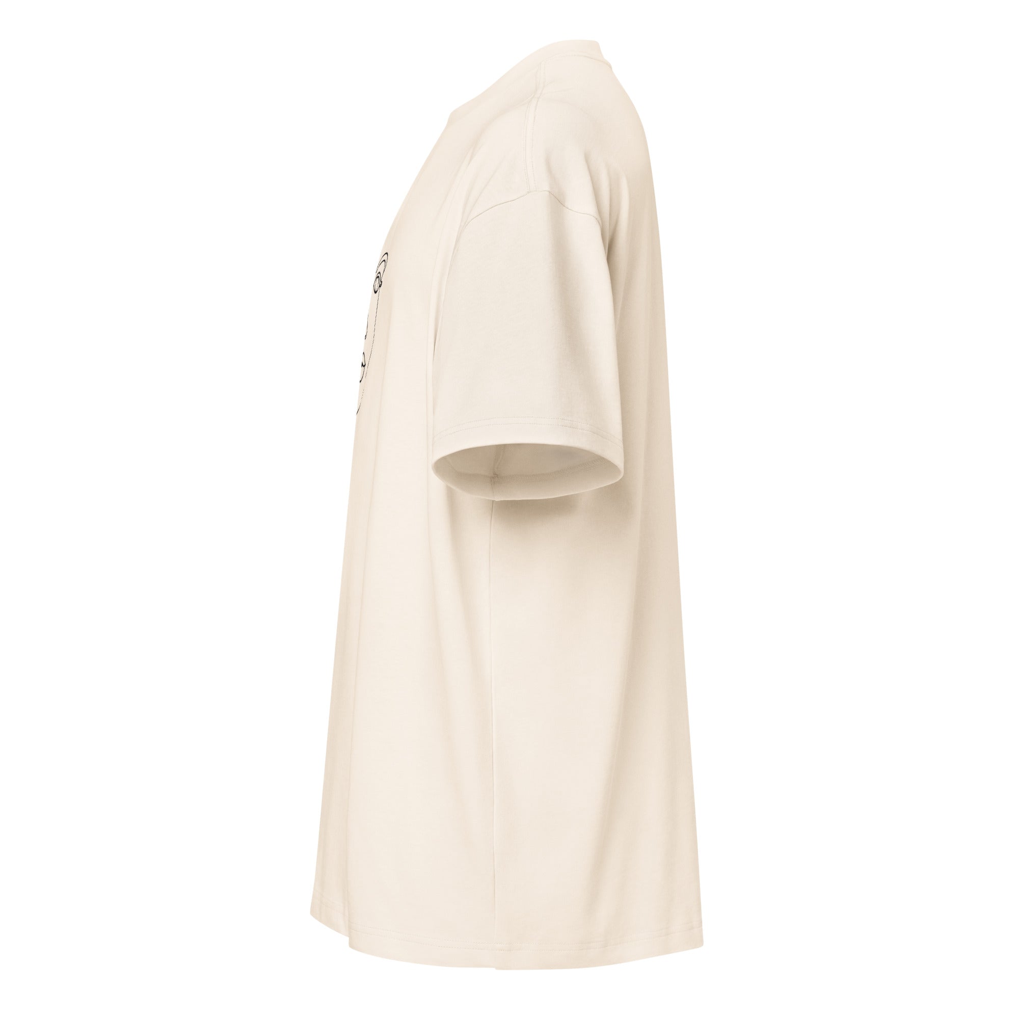 T-shirt boxy homme blanc cassé minimal face - 10