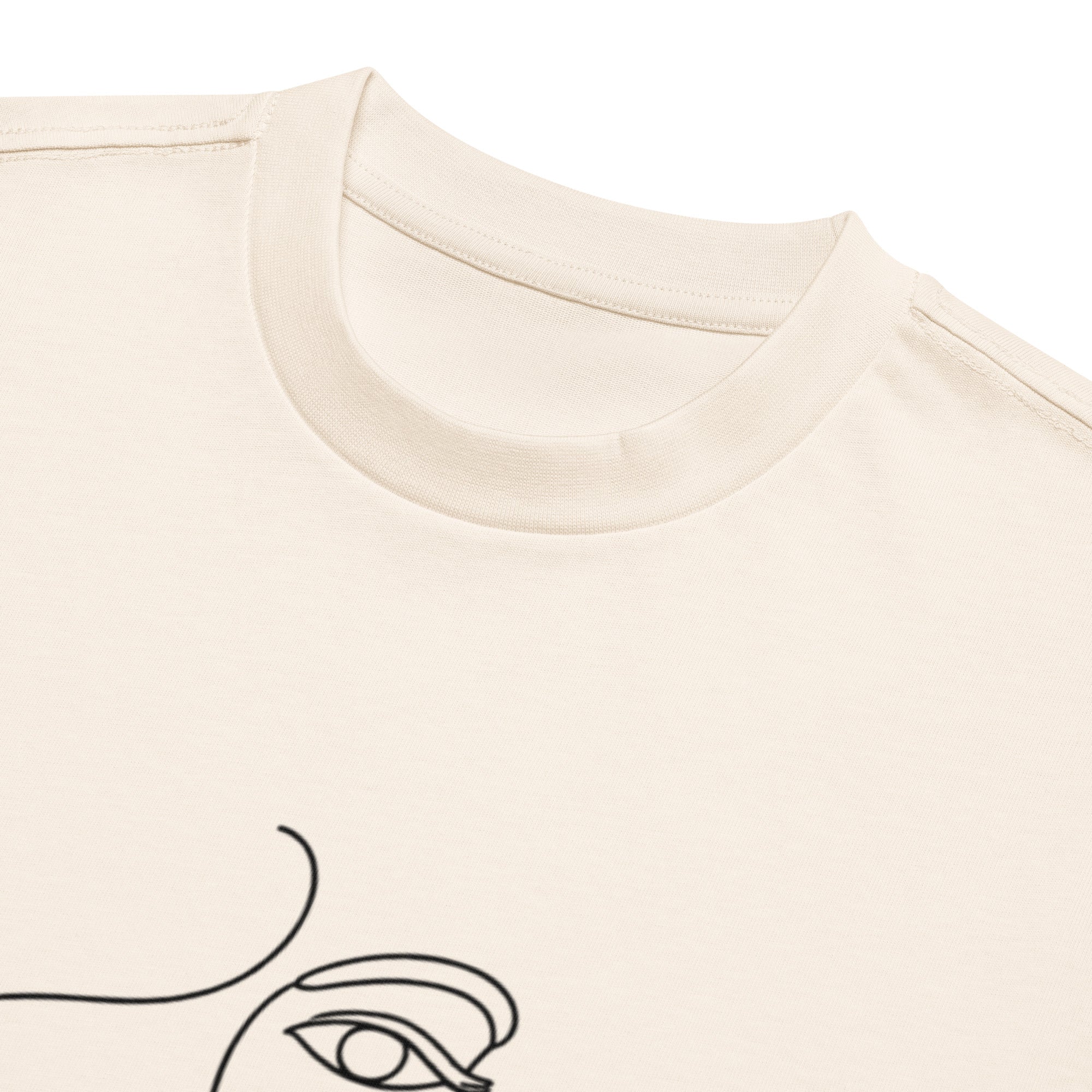 T-shirt boxy homme blanc cassé minimal face - 8
