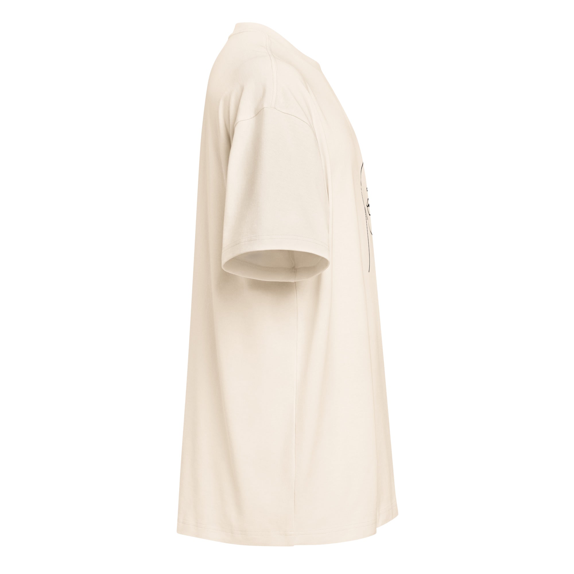 T-shirt boxy homme blanc cassé minimal face - 11