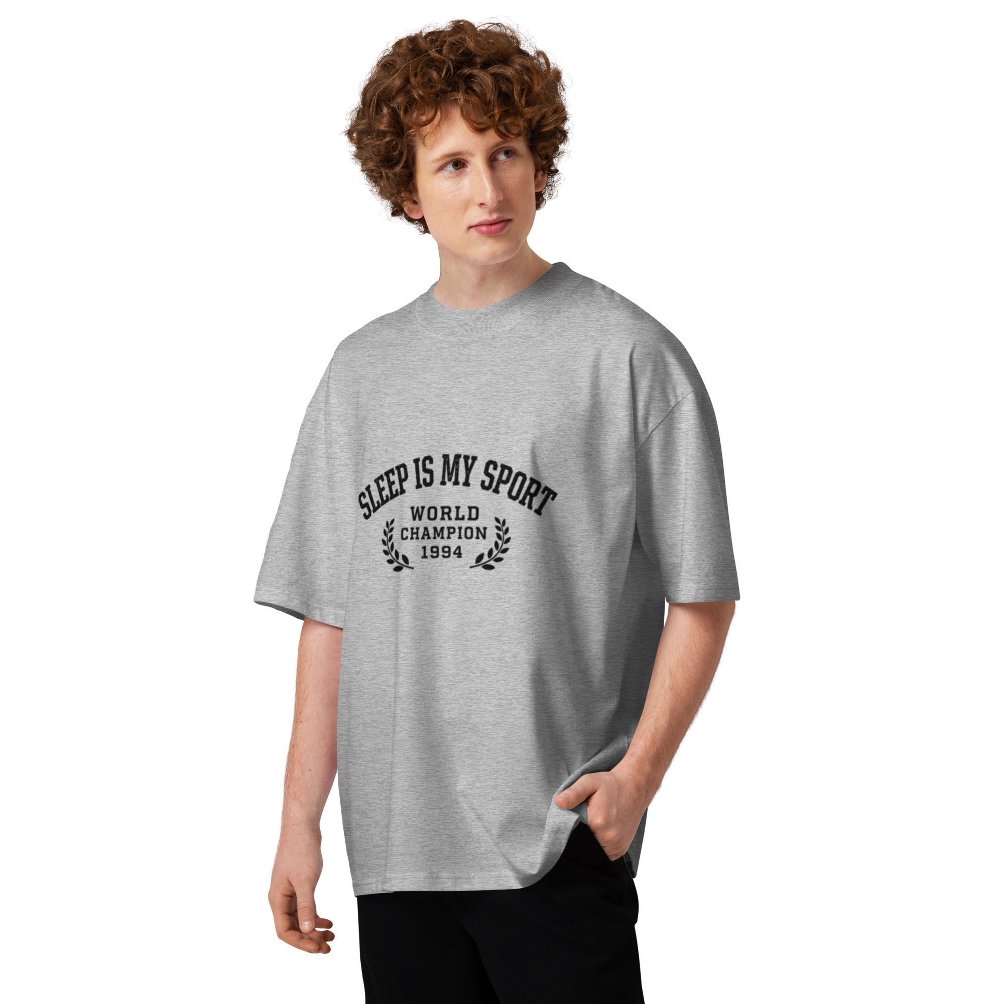 T-shirt homme gris col montant BIO - SLEEP IS MY SPORT - 1