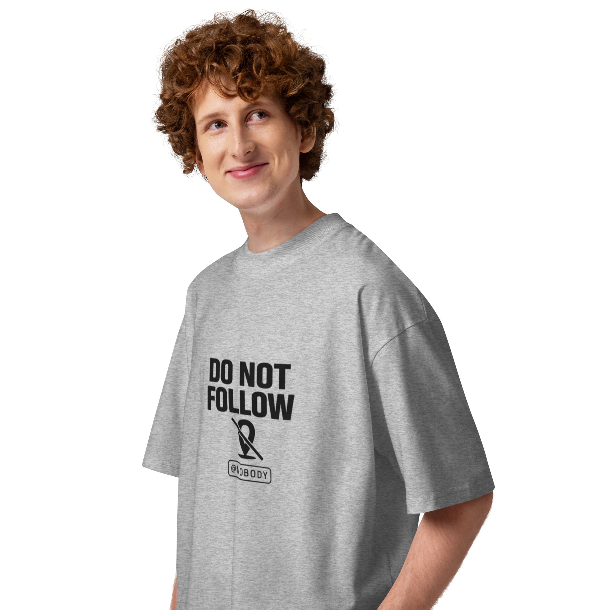 T-shirt homme gris col montant BIO - DO NOT FOLLOW - 1