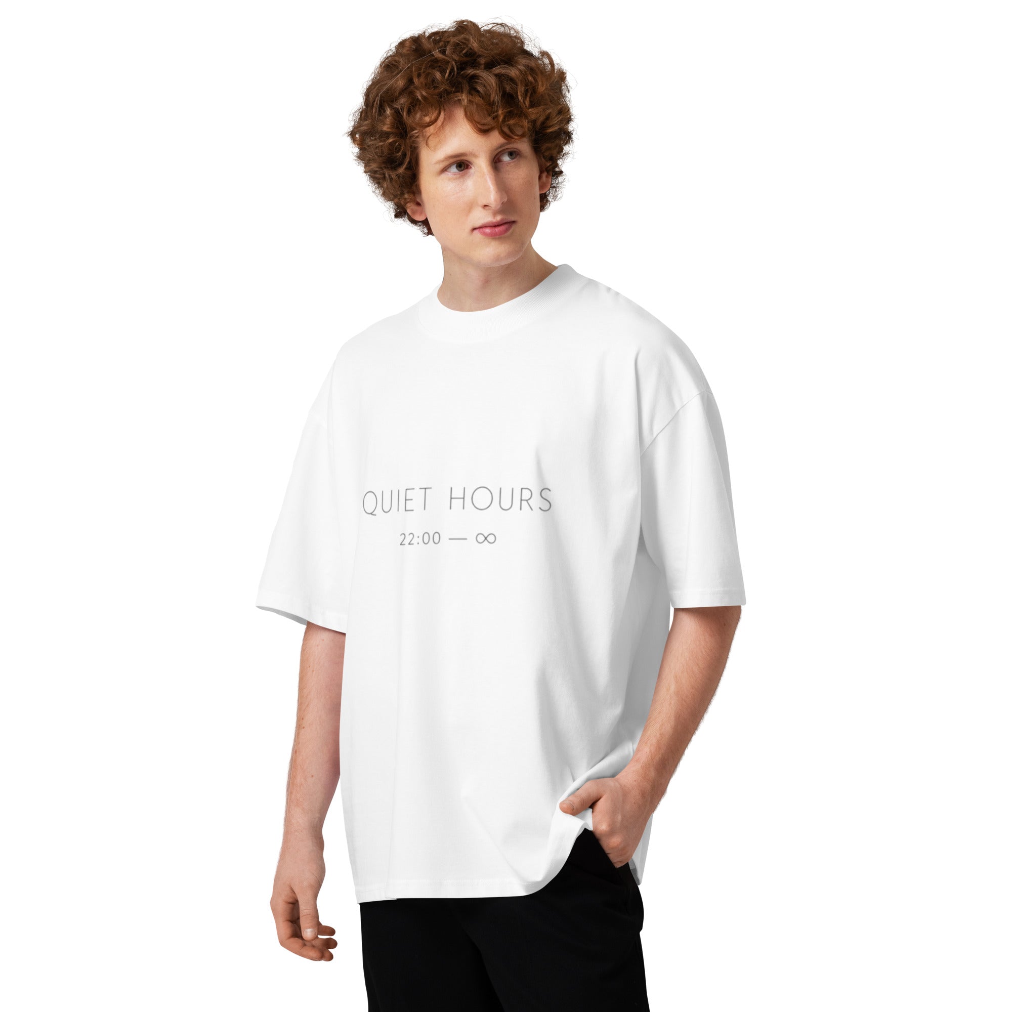 T-shirt homme blanc col montant BIO - QUIET HOURS - 1