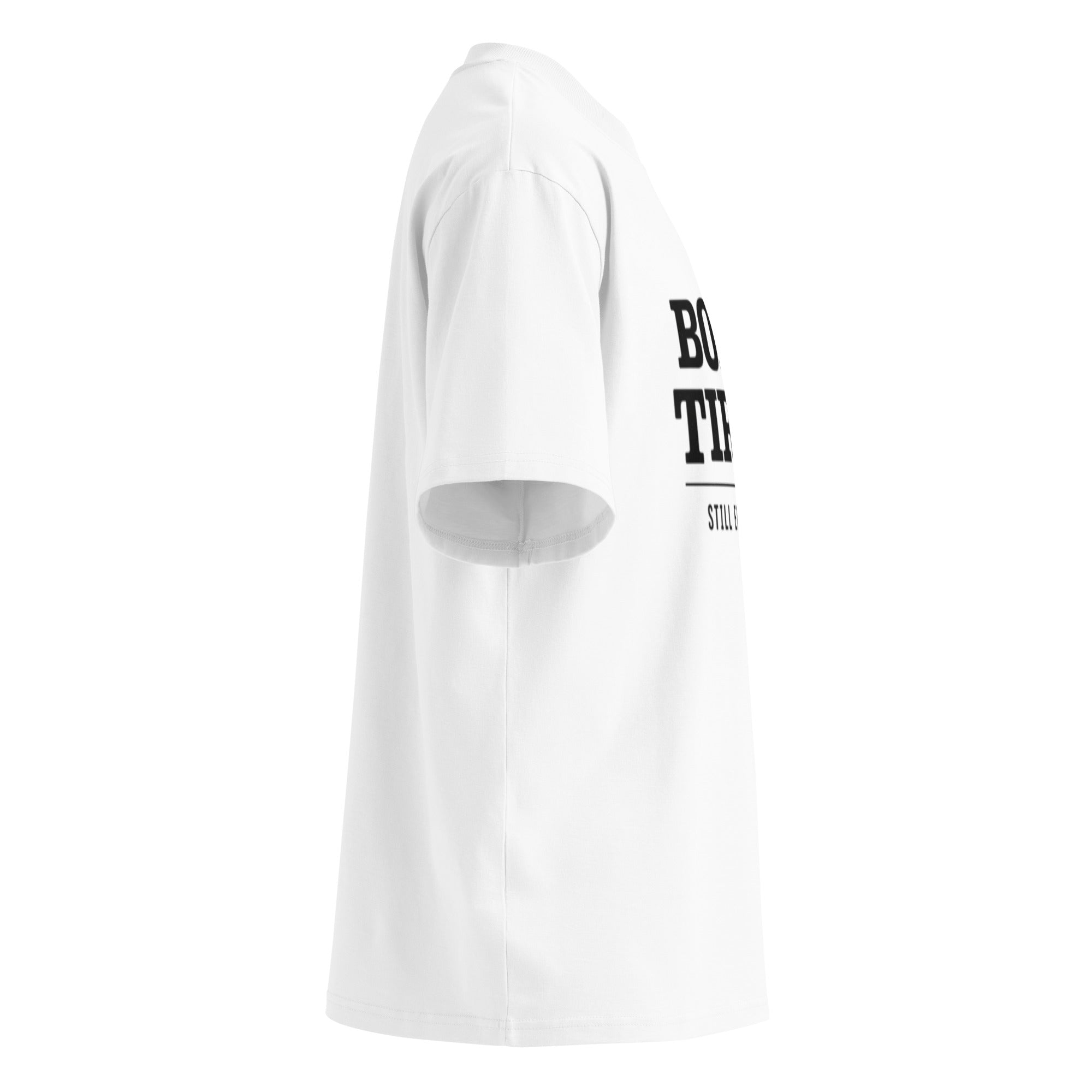 T-shirt homme blanc col montant BIO - BORN TIRED - 6