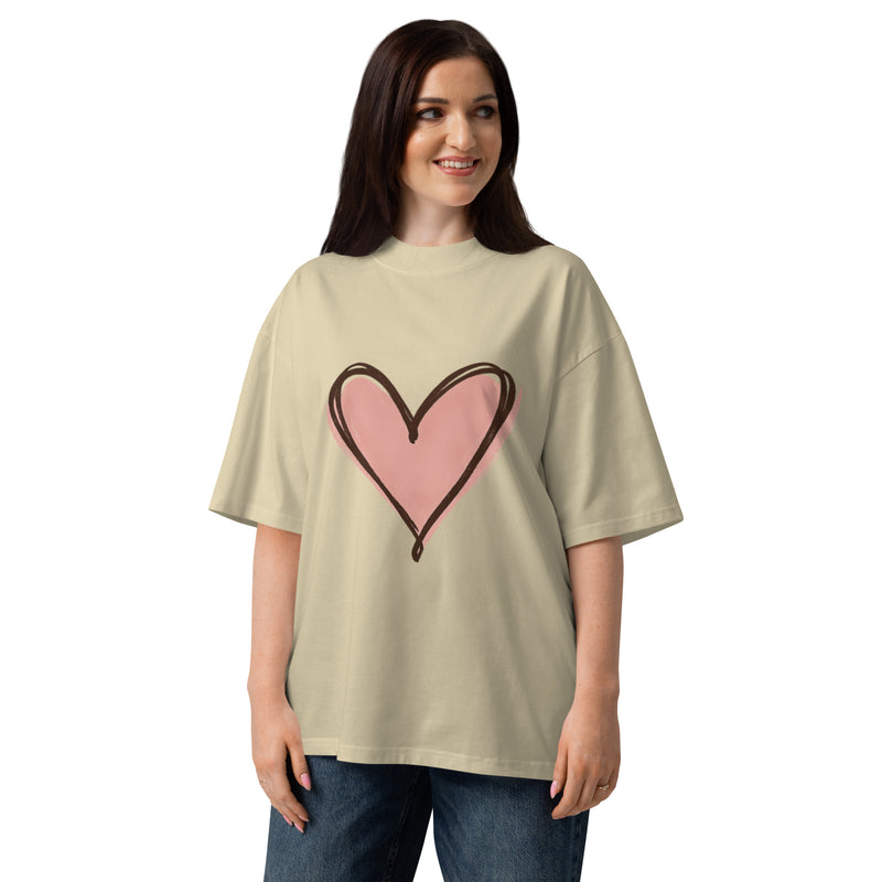 T-shirt Oversize femme col montant écologique - Handle With Care