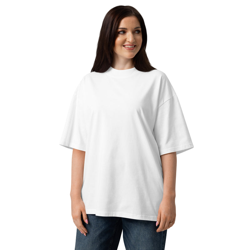 T-shirt Oversize femme blanc col montant écologique - Soft energy