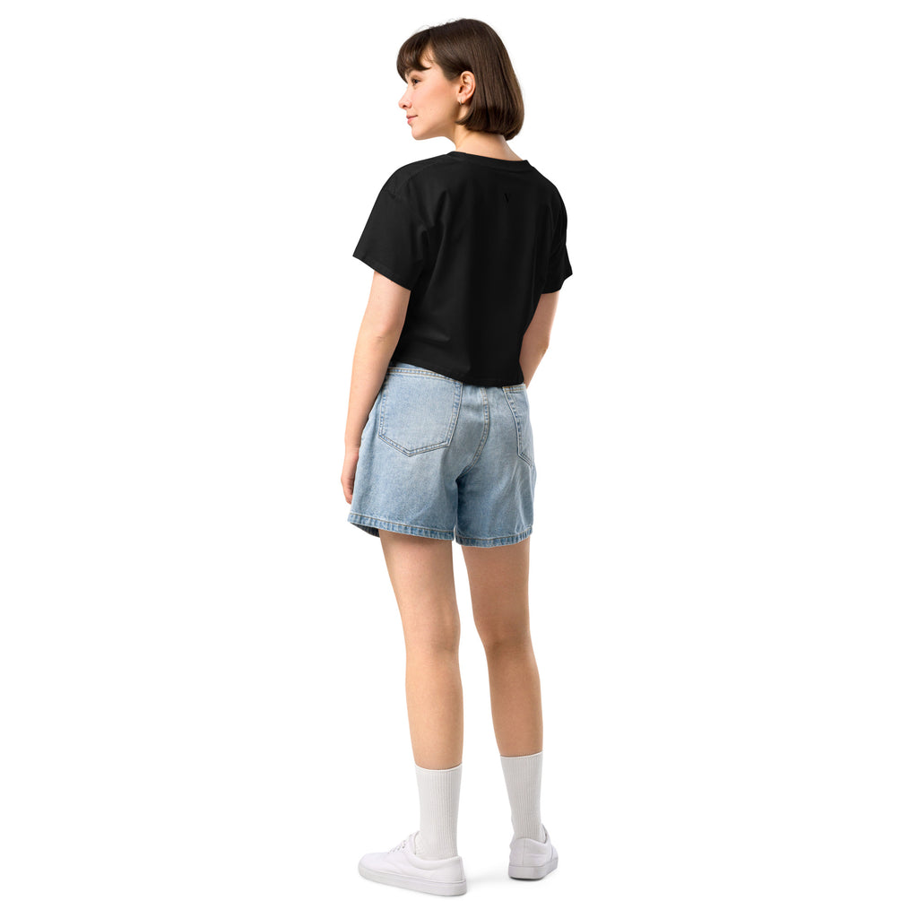Crop top noir crâne roses gothique - 4