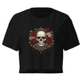 Crop top noir crâne roses gothique - 3