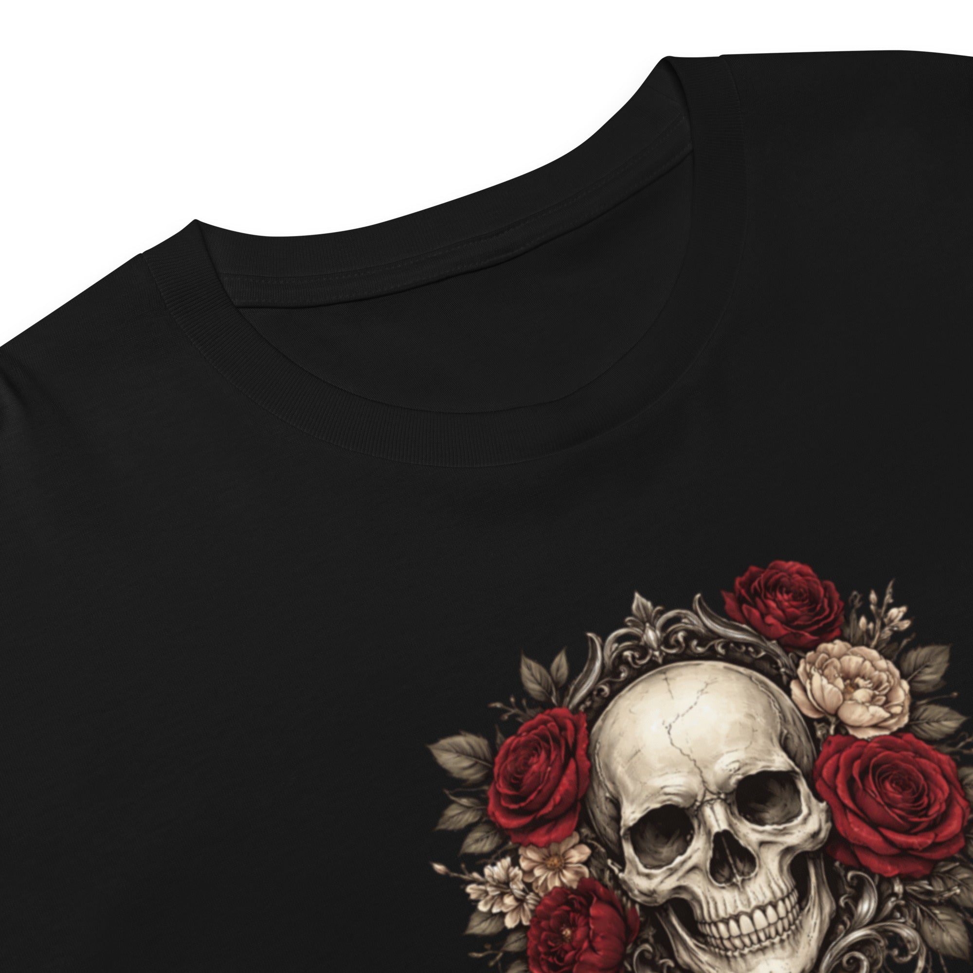 Crop top noir crâne roses gothique - 13