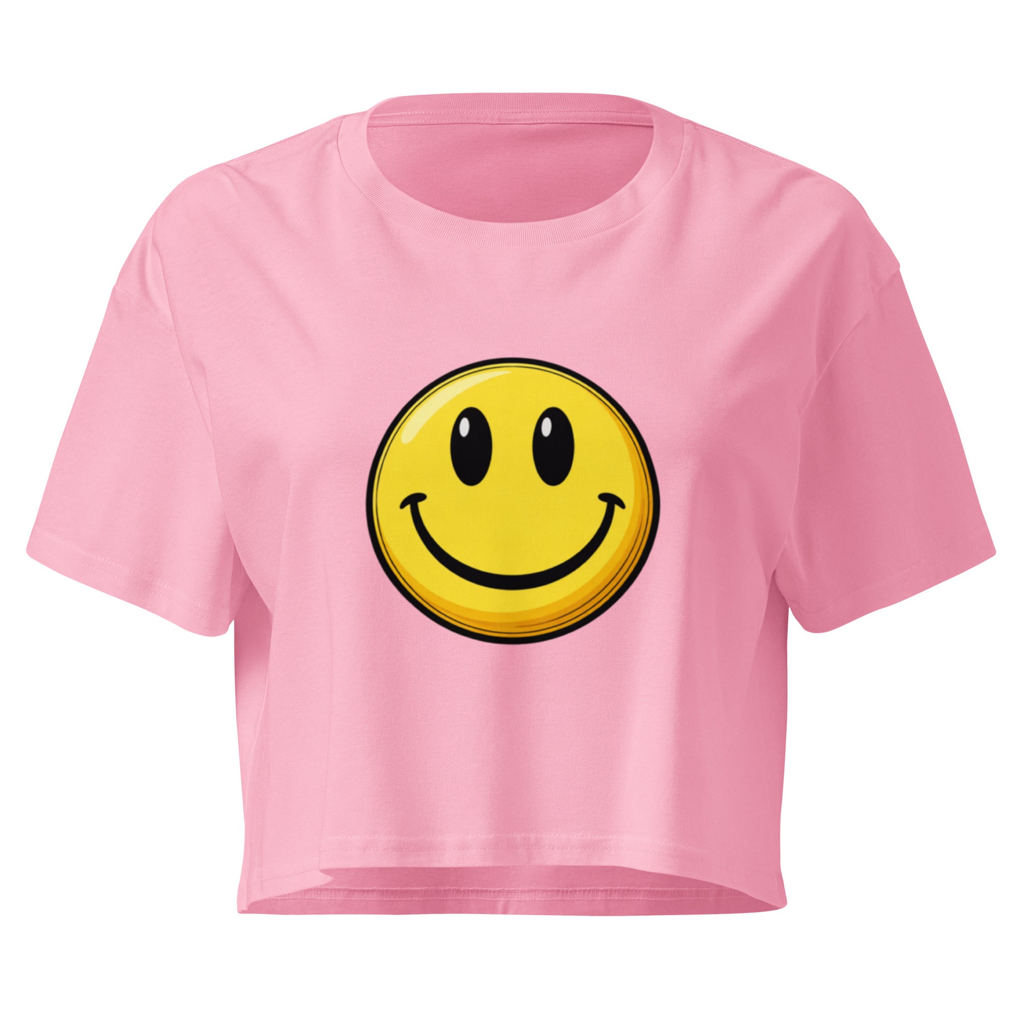Crop top rose smiley acide rave - 3