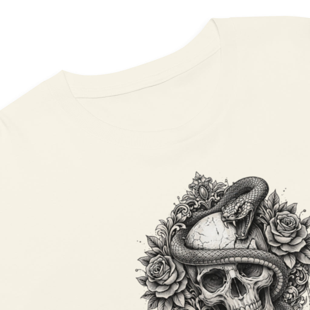 Crop top beige serpent rose tatouage - 13