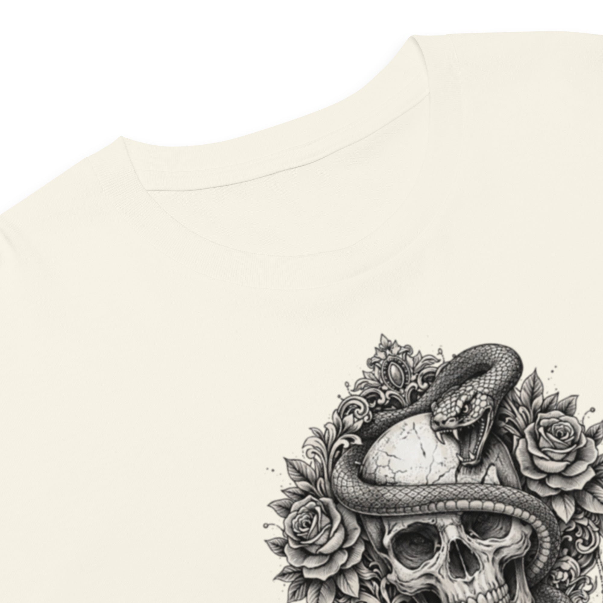 Crop top beige serpent rose tatouage - 13