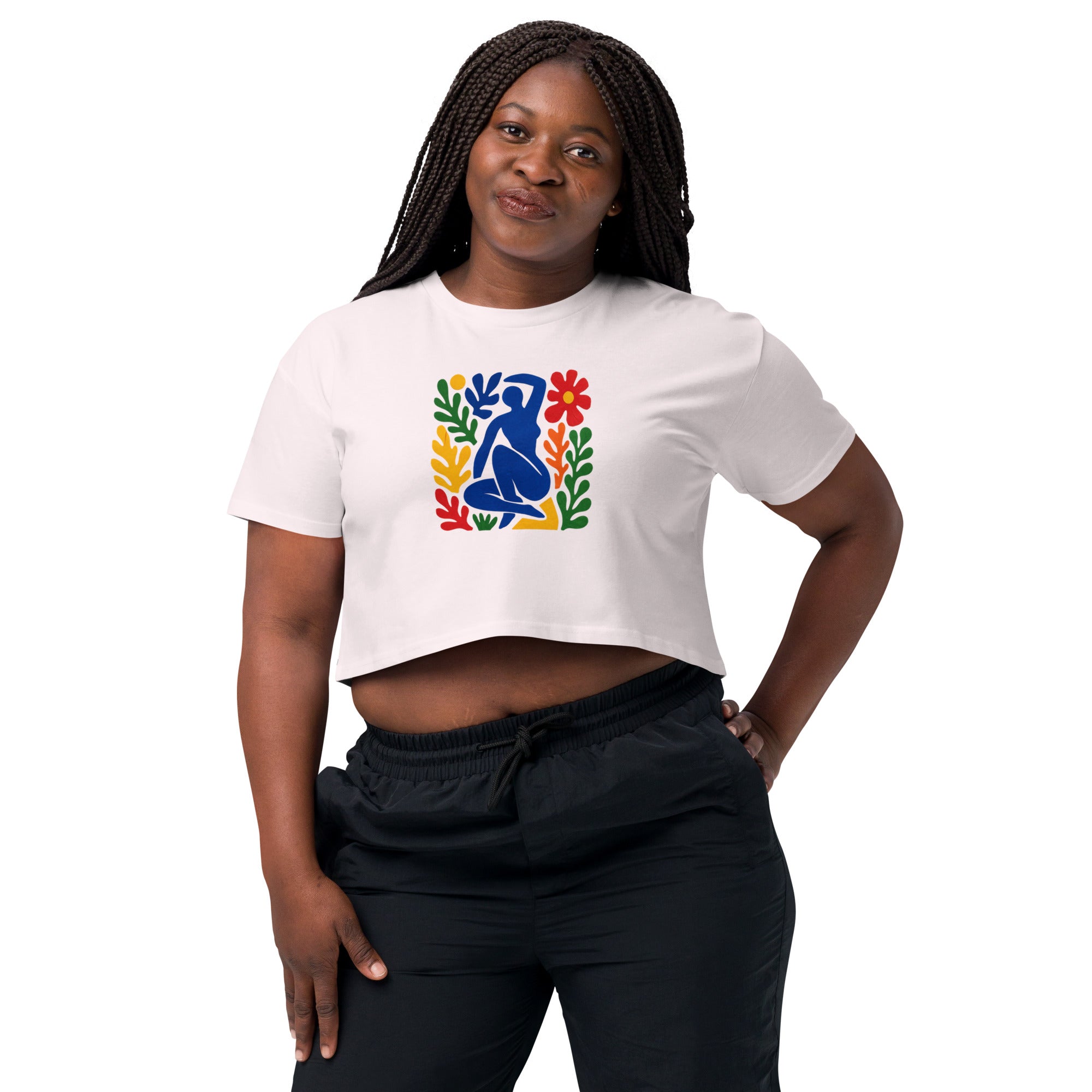 Crop top lavande abstrait découpé coloré - 5