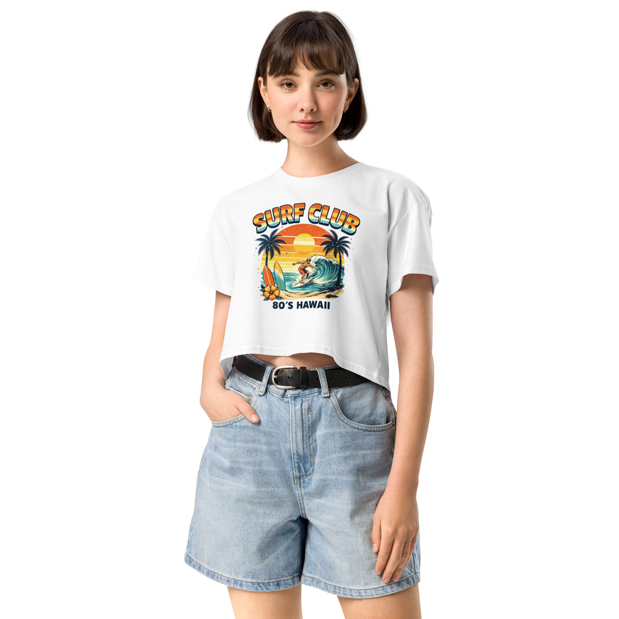Crop top blanc surf vintage - 2