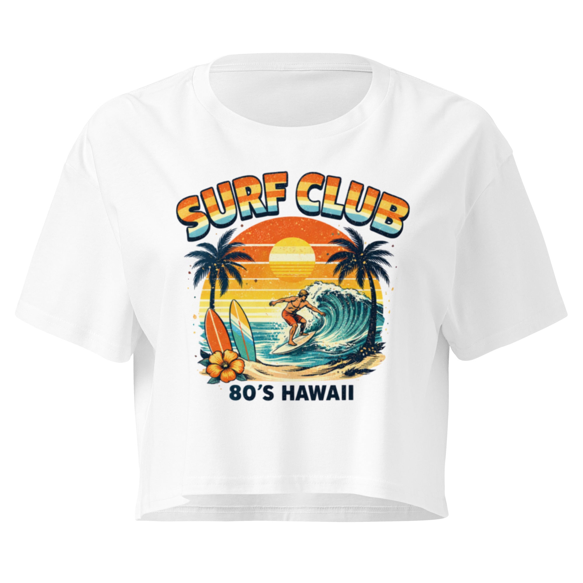Crop top blanc surf vintage - 3
