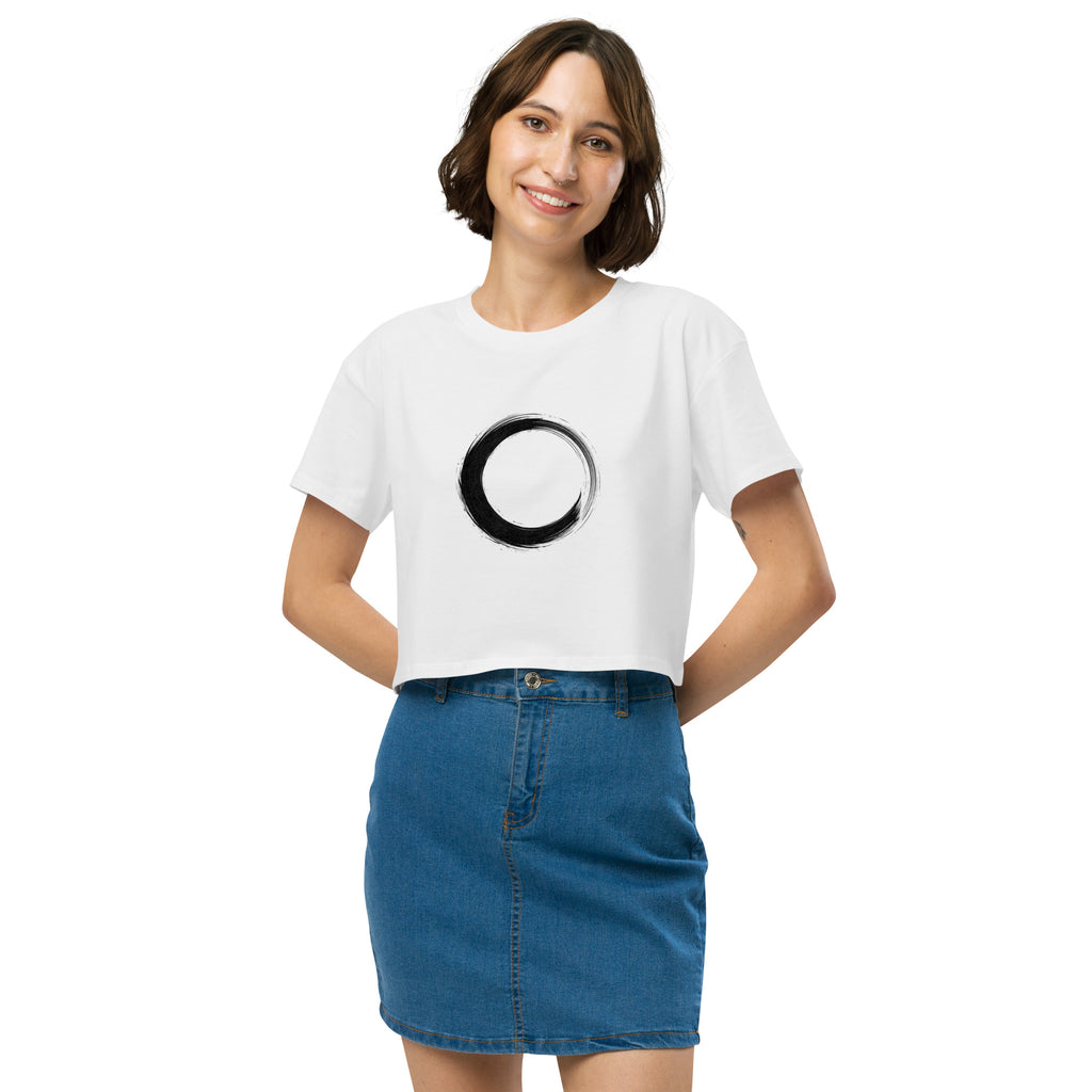 Crop top blanc cercle zen pinceau - 9