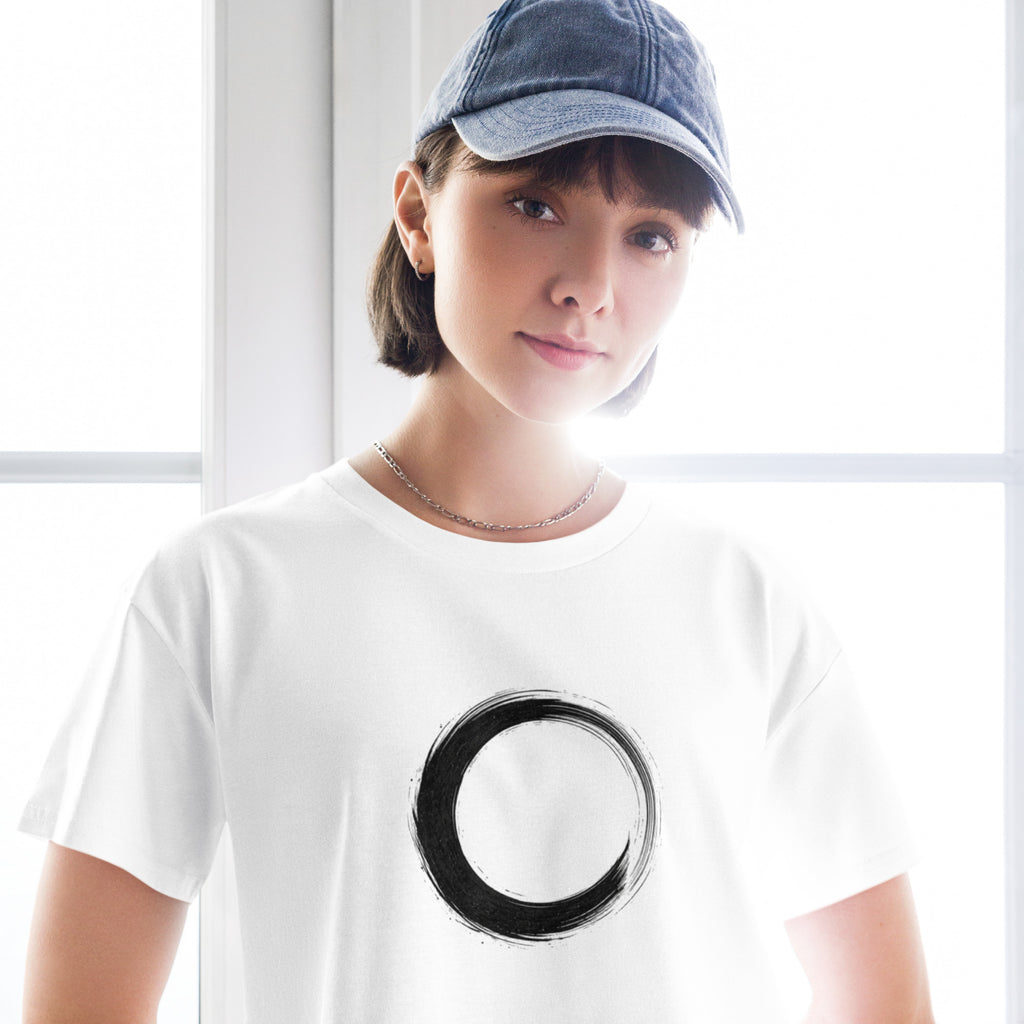 Crop top blanc cercle zen pinceau - 11