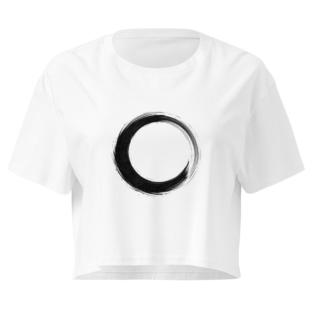 Crop top blanc cercle zen pinceau - 3