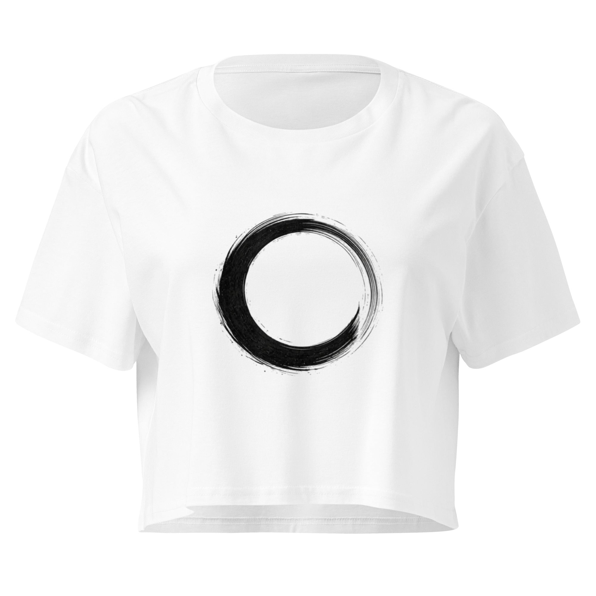 Crop top blanc cercle zen pinceau - 3