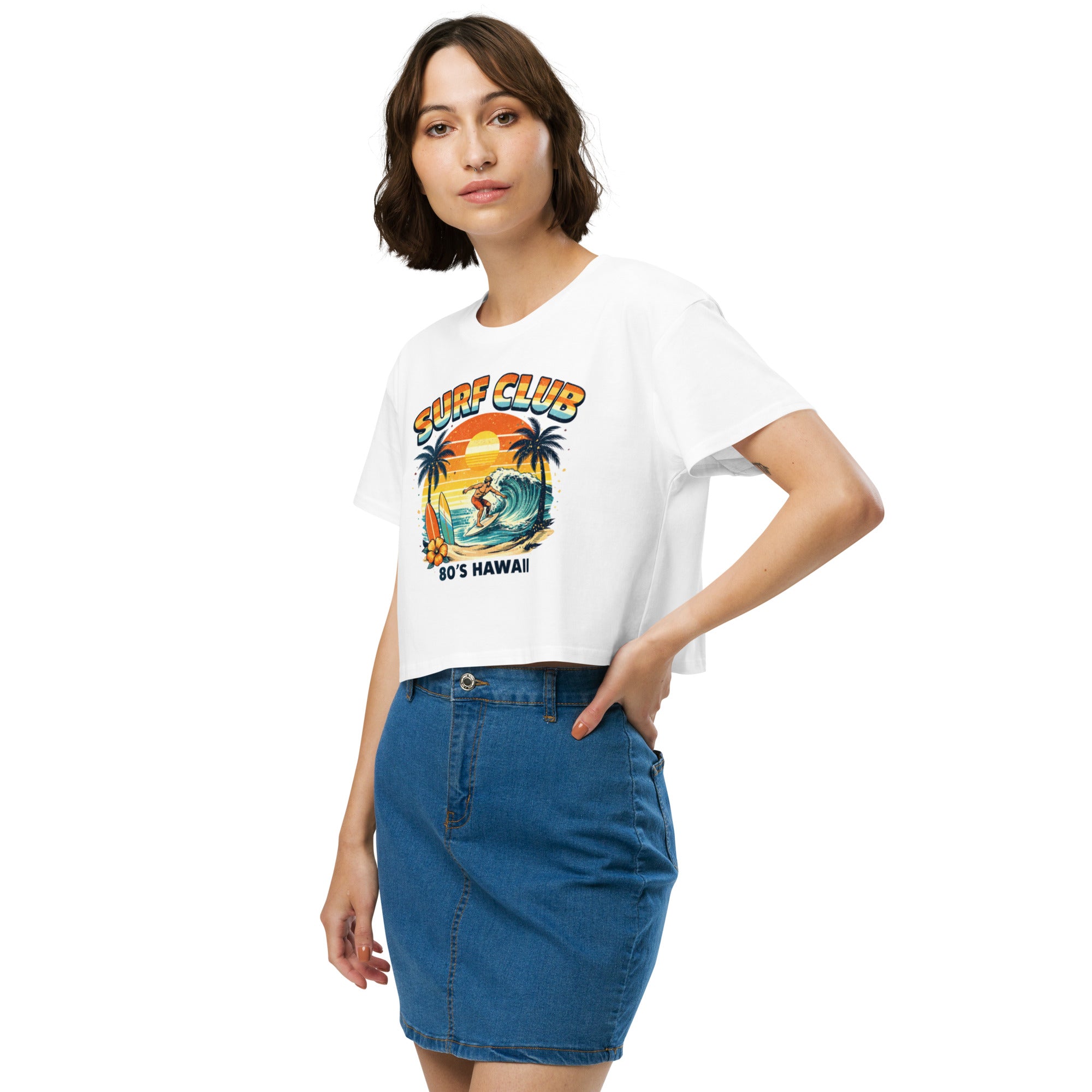 Crop top blanc surf vintage - 5