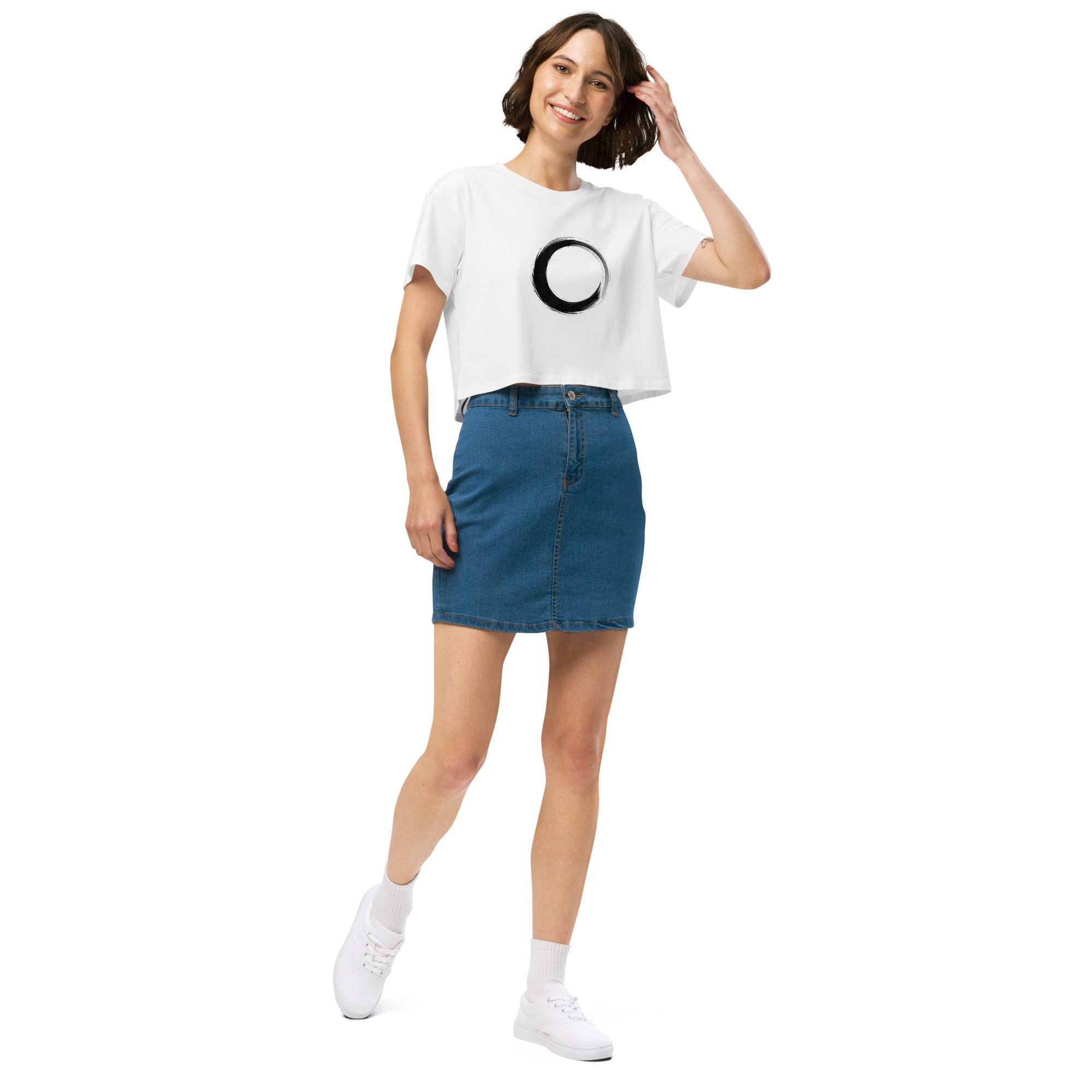 Crop top blanc cercle zen pinceau - 10