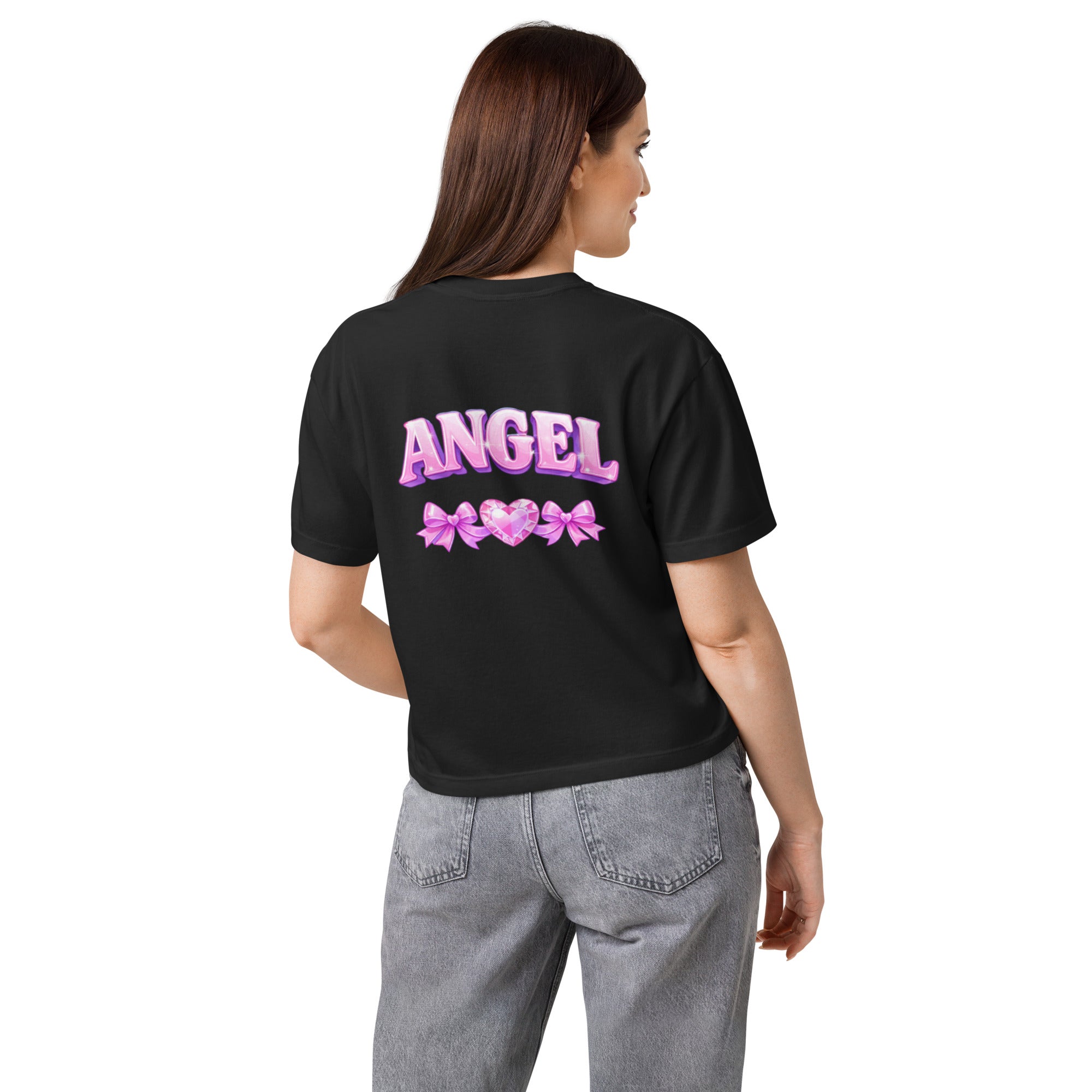 T-shirt boxy femme noir- Angel - 3
