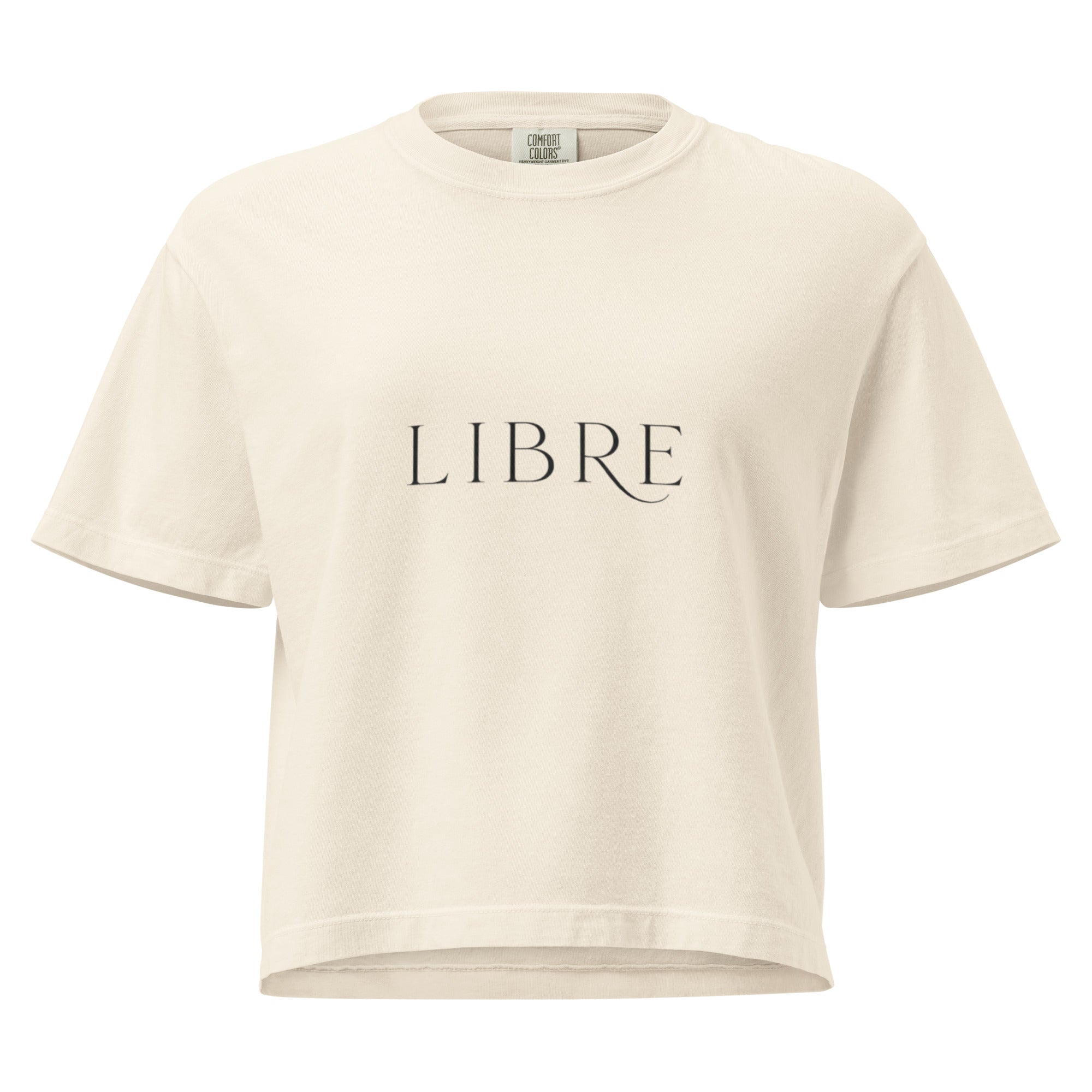 T-shirt boxy femme beige libre - 1