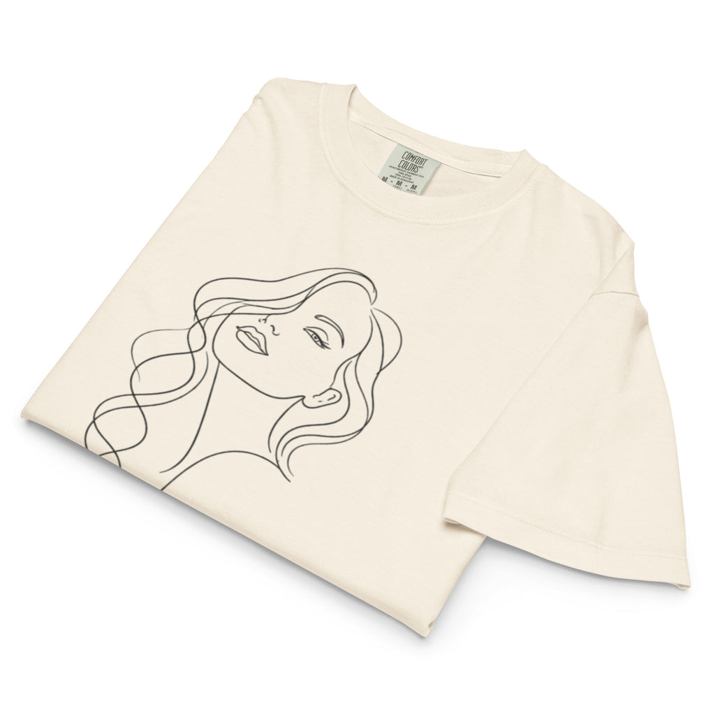 T-shirt boxy femme beige - Traits - 8