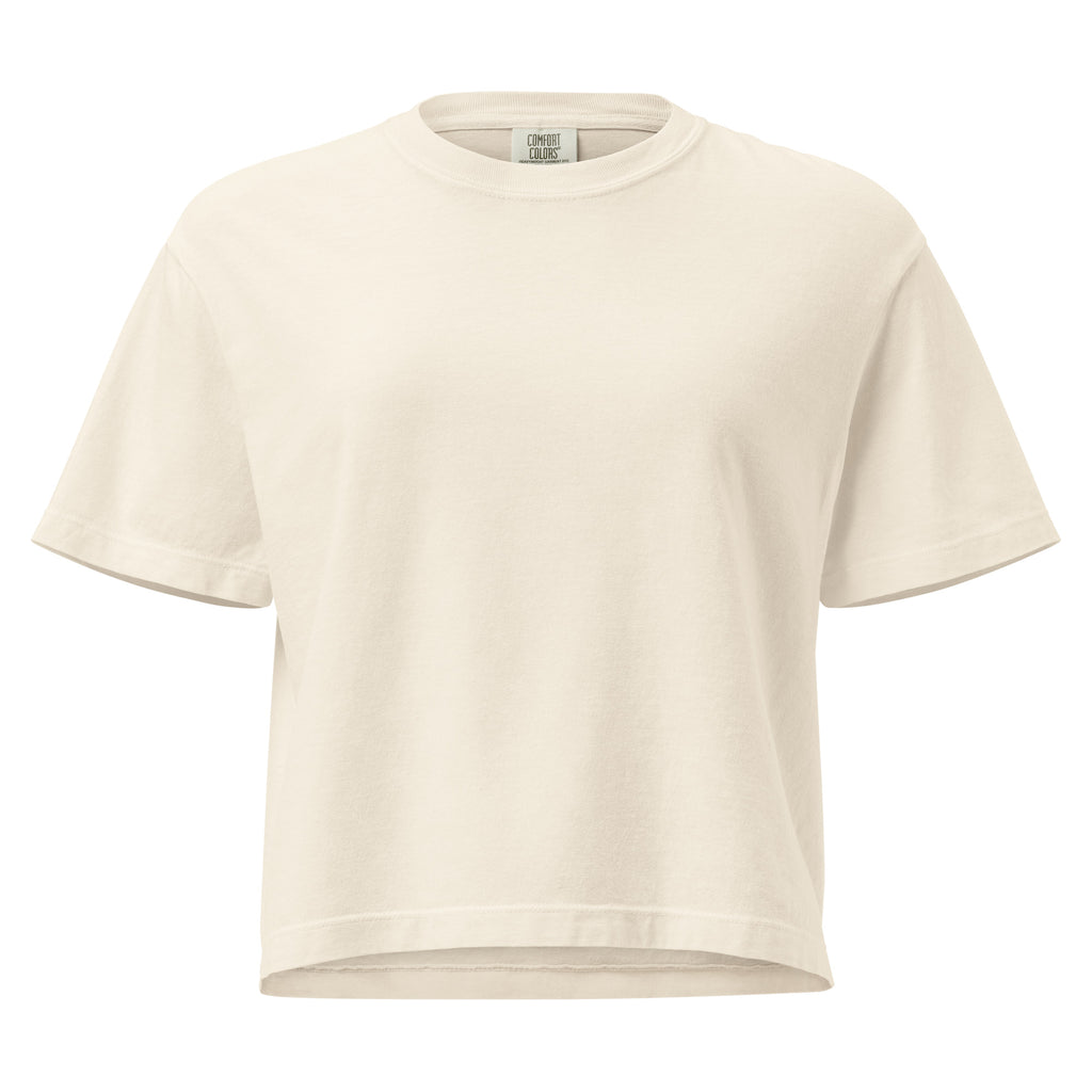 T-shirt boxy femme beige - Live in Paris - 5