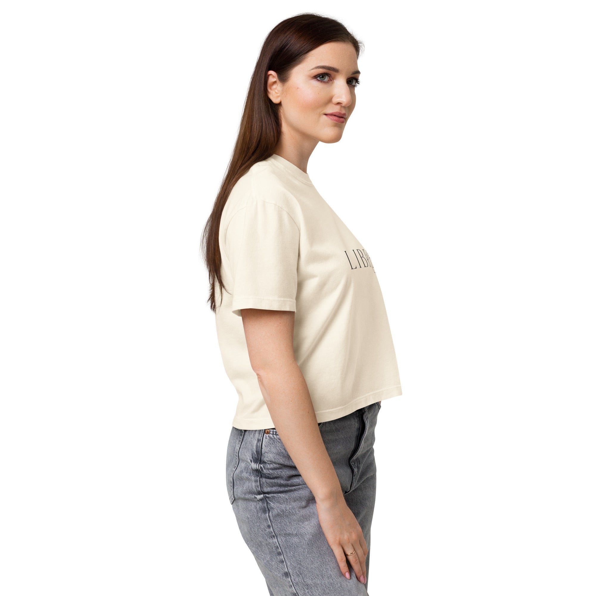 T-shirt boxy femme beige libre - 3