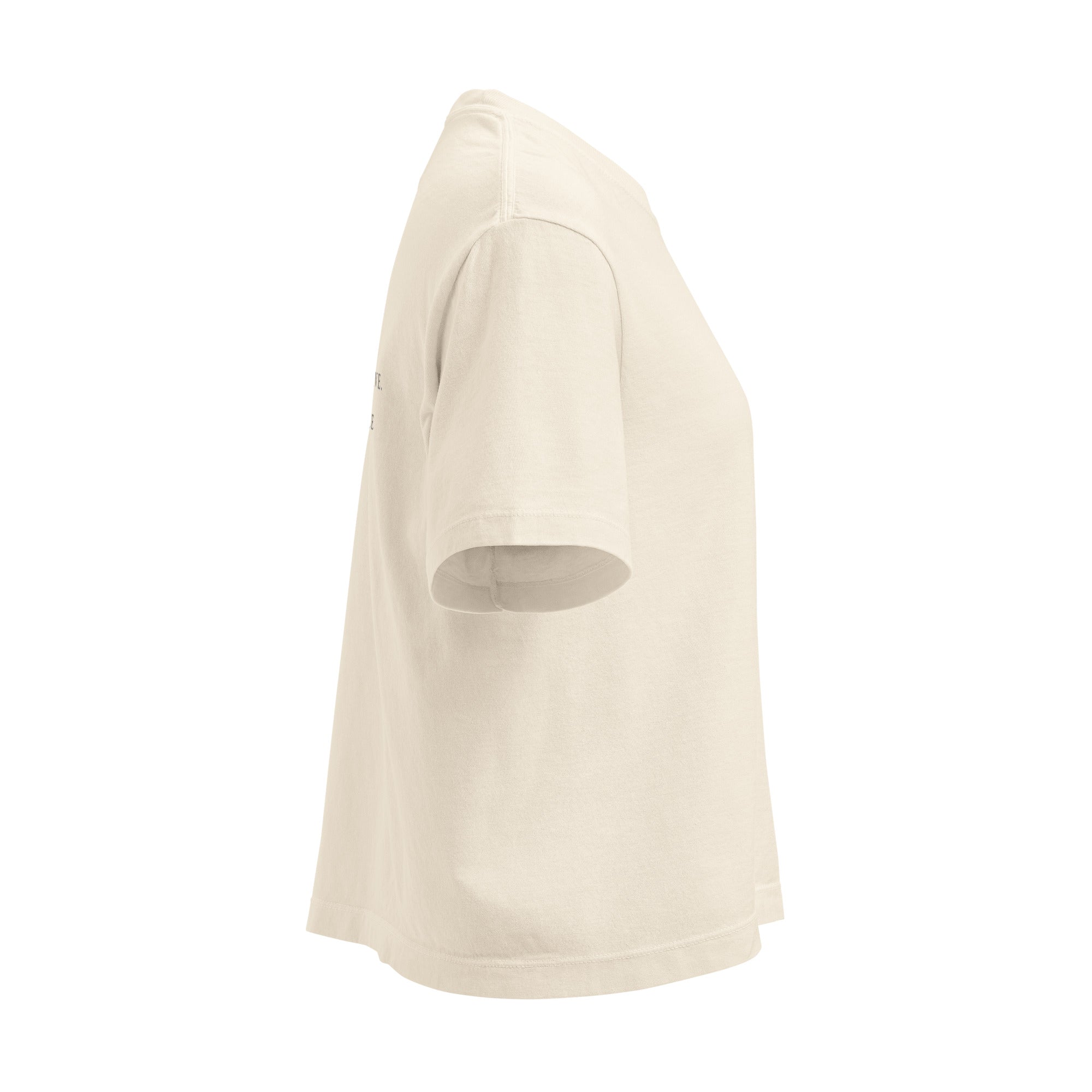 T-shirt boxy femme beige - Live in Paris - 7