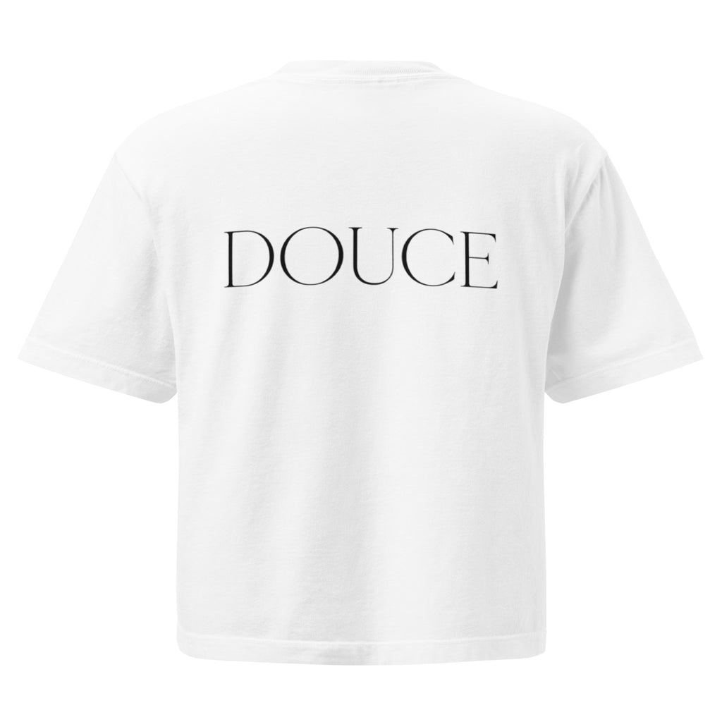 T-shirt boxy femme blanc douce - 1