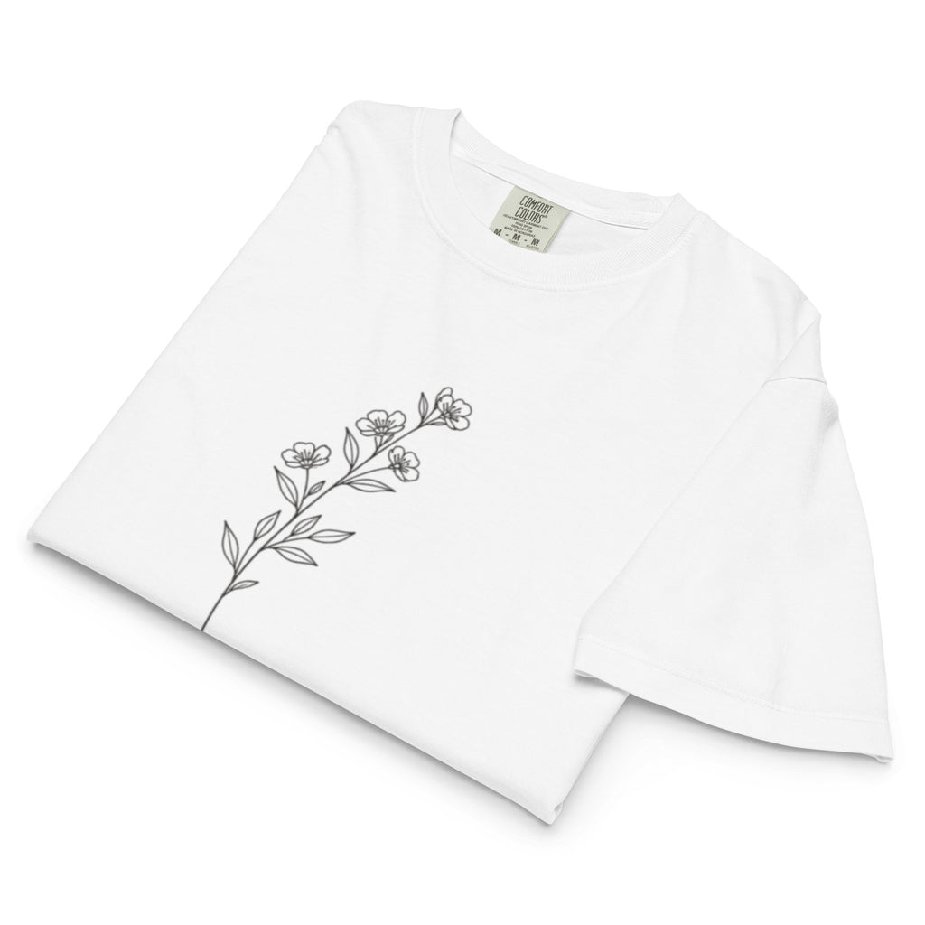 T-shirt boxy femme blanc botanical line - 5